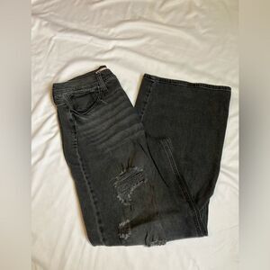So clothing black distressed super high-rise wide leg 90s jeans
